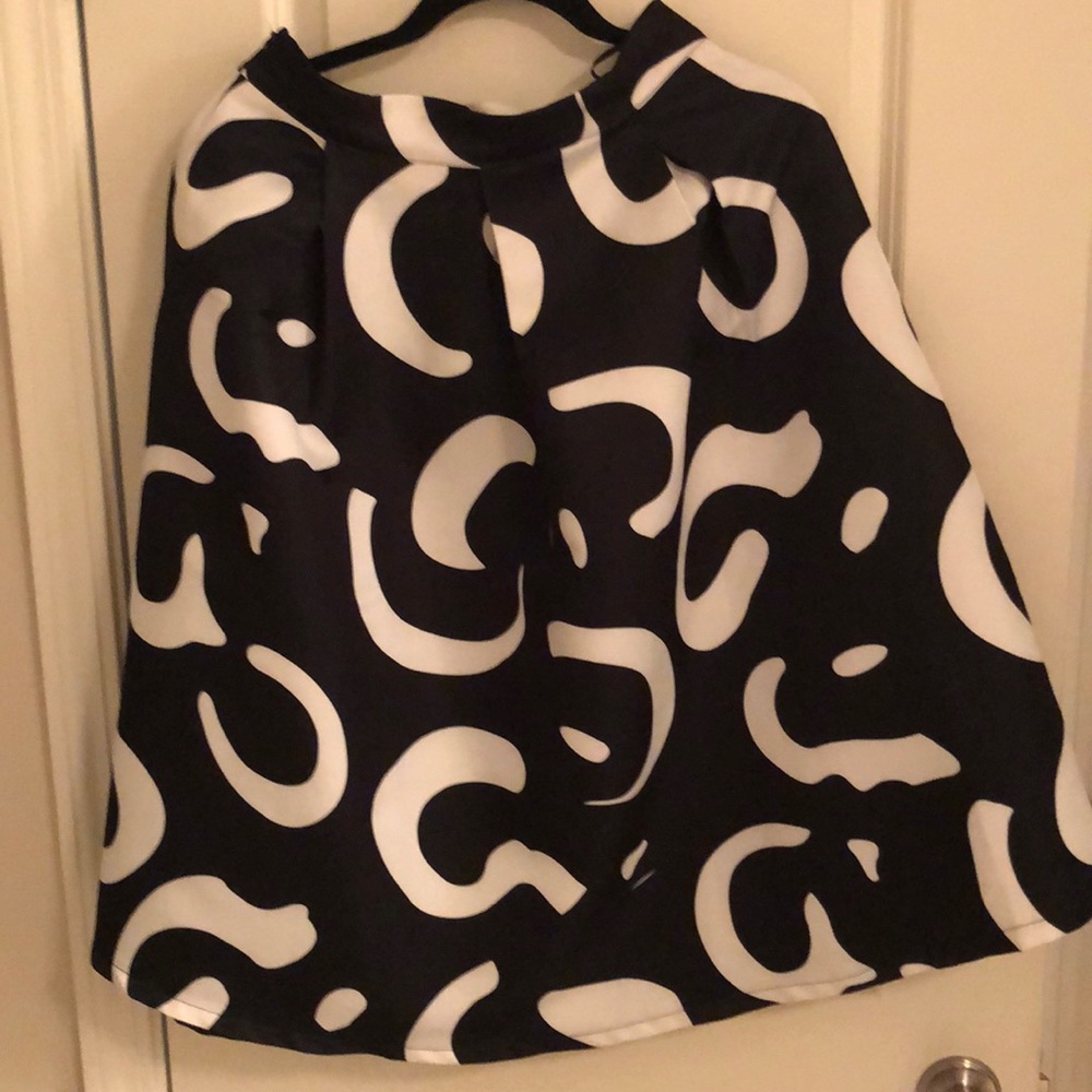 Black and white chic A- line skirt